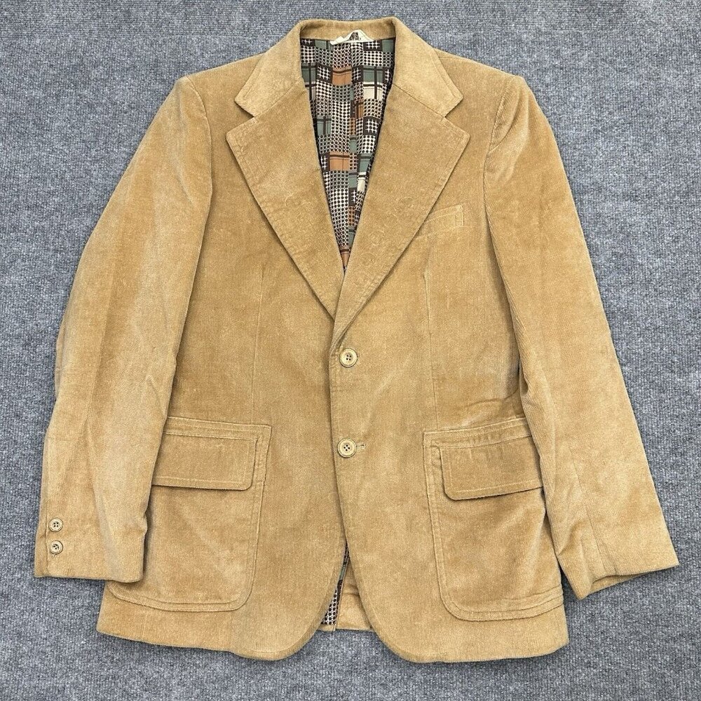 VTG Richman Brothers Camel Corduroy Blazer 40R Jacket 2-Button Made In Japan